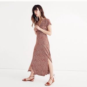 Madewell Deep V Maxi in Woodcut Floral